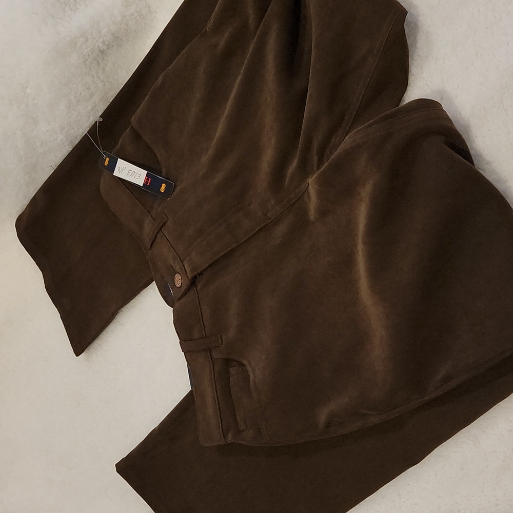 NWT BILL BLASS CHOCOLATE BROWN HI WAIST SUPER SOFT BRUSHED COTTON SZ 6